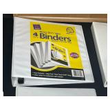 Corkboard, Various Size 3-Ring Binders, 3-hole Punch and Desktop Wire File Folder Organizer