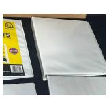 Corkboard, Various Size 3-Ring Binders, 3-hole Punch and Desktop Wire File Folder Organizer