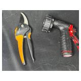 Porter Cable Nail Gun, Craftsman Tool Set Box w/ Various Hand Tools Inside, Zipties, Hose Attachment, Fiskars Trimmers, Mitutoyo Tool, Wagon Tech Dynamo Spotlight and More!!