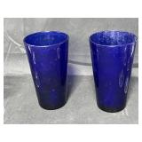 Set of 4 Wine Glasses, 2 Dark Blue Water Glasses, 1 Holiday Themed Wine Glass and 1 1999 Food and Wine Experience Wine Glass