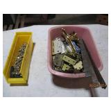 Large assortment of hinges, nuts an...
