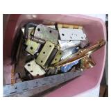 Large assortment of hinges, nuts an...