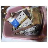 Large assortment of hinges, nuts an...
