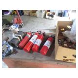 Lot of uncharged fire extinguishers...