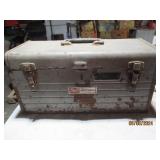 Metal toolbox containing misc chain...