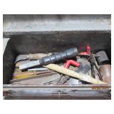 Metal toolbox containing misc chain...