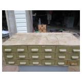 Large 18-drawer metal benchtop part...
