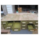 Large 18-drawer metal benchtop part...
