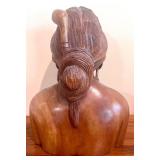 Vintage Wood Carved Male & Female Tribal Busts
