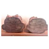 Vintage Wood Carved Male & Female Tribal Busts