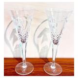 Pair of Waterford Crystal Millennium Toasting Flutes