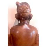 Vintage Wood Carved Male & Female Tribal Busts