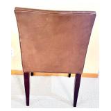 Pair of Brown Leather Accent Chairs