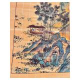 Chinese Mid-Century Hand Painted Framed Art & Hanging Scroll