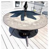 Stone Patio Table with Umbrella