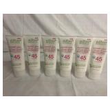 6 Bottles of Alba Botanica Sweat Pea 45 SPF Sunscreen