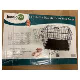 Iconic Pet Foldable Double Door Dog Cage - 48"x 30" x 32"