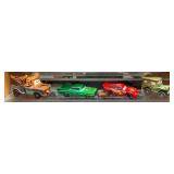 Oak Sliding Acrylic Front Light Up CARS Display Case With Misc. Die-Cast Cars 16" L x 33"H x 5 3/4" W