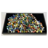 Fancy Jar Full Of Misc. Vintage Marbles (Some Glow Under UV Light)