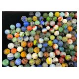 Fancy Jar Full Of Misc. Vintage Marbles (Some Glow Under UV Light)