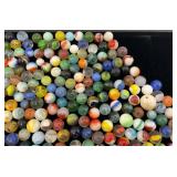 Fancy Jar Full Of Misc. Vintage Marbles (Some Glow Under UV Light)