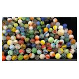 Fancy Jar Full Of Misc. Vintage Marbles (Some Glow Under UV Light)