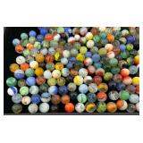 Fancy Jar Full Of Misc. Vintage Marbles (Some Glow Under UV Light)