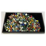 Fancy Jar Full Of Misc. Vintage Marbles (Some Glow Under UV Light)