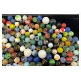 Fancy Jar Full Of Misc. Vintage Marbles (Some Glow Under UV Light)