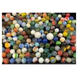 Fancy Jar Full Of Misc. Vintage Marbles (Some Glow Under UV Light)