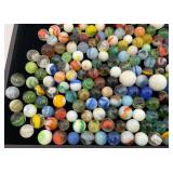Fancy Jar Full Of Misc. Vintage Marbles (Some Glow Under UV Light)