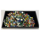Fancy Jar Full Of Misc. Vintage Marbles (Some Glow Under UV Light)