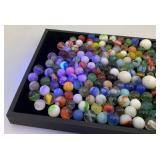 Fancy Jar Full Of Misc. Vintage Marbles (Some Glow Under UV Light)