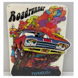 Plymouth Roadrunner 14" x 16 3/4" Metal Embossed Sign (NEW Factory Wrapped)