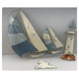 Large Metal Nautical Themed Wall Art 27" x 31"