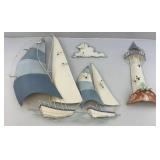 Large Metal Nautical Themed Wall Art 27" x 31"