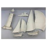 Large Metal Nautical Themed Wall Art 27" x 31"