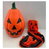 Vintage 22" Pumpkin Blow Mold & Windsock