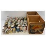 Vintage Wood Crate & Beer Can Collection Including HAMM