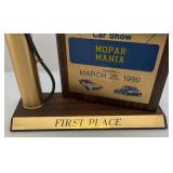 1990 MOPAR MANIA Car Show Trophy 1st Place With Gas Pump Décor 14"