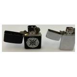 Vintage Zippo Lighters & Vintage Ashtrays Including Green Daisy & Button Ashtrays