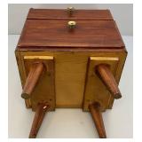 Vintage Mid-Century Small Two Drawer Side Table Or Smoke Stand (Needs Some Screws In Legs)