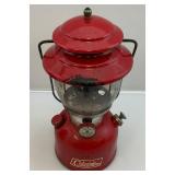 1971 Red Coleman Lantern (Glass Globe Is Cracked) With Carrying Case