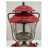 1971 Red Coleman Lantern (Glass Globe Is Cracked) With Carrying Case