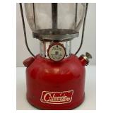 1971 Red Coleman Lantern (Glass Globe Is Cracked) With Carrying Case
