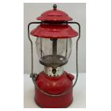 1971 Red Coleman Lantern (Glass Globe Is Cracked) With Carrying Case