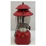 1971 Red Coleman Lantern (Glass Globe Is Cracked) With Carrying Case