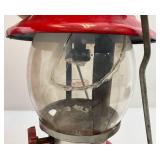 1971 Red Coleman Lantern (Glass Globe Is Cracked) With Carrying Case