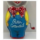 Vintage Mateel Petter Cotton Tail Tin Litho Crank Misic Box (Works) & SNOOPY Squeeze Toy
