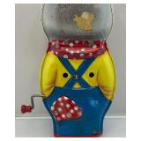 Vintage Mateel Petter Cotton Tail Tin Litho Crank Misic Box (Works) & SNOOPY Squeeze Toy